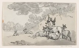 Deer (from Plate 3, Outlines of Figures, Landscapes and Cattle...for the Use of Learners)