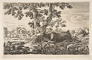 Deer hunt, from 'Animal hunts' (Chasses à différents animaux) by Stefano della Bella