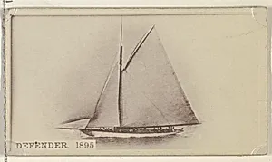 Defender, 1895, from the Famous Ships series (N50) for Virginia Brights Cigarettes by Allen & Ginter