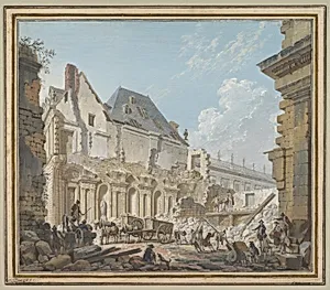 Demolition of the Old Vestibule of the Palais-Royal, Paris by Pierre Antoine Demachy