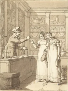Design for a Book Illustration: Two Women in a Pawn Shop