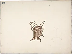 Design for a Bookstand by Anonymous, British, 19th century