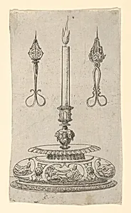 Design for a Candlestick with Candle Wick Trimmers