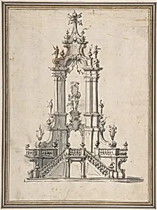 Design for a Catafalque by Anonymous, Italian, Bolognese 18th century artist