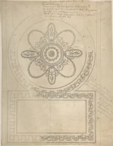 Design for a Ceiling, Ampthill Park, Bedfordshire (Half plan)