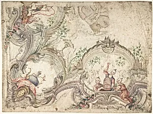 Design for a Ceiling Decoration with Chinoiseries