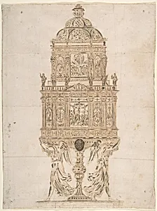 Design for a Ciborium by Anonymous, Italian, 17th century