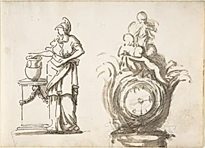 Design for a Clock with a Classical Female Figure