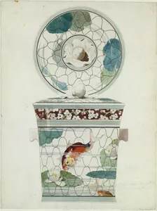 Design for a Covered Dish in the "Service au Filet" (Fish Net Ware), Maison J. Vieillard et Cie, Bordeaux
