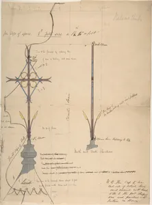 Design for a Cross Supported by Lead Roof Cap, for Belleaw Church