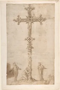 Design for a Crucifix with the Virgin Mary, Saint Mary Magdalen, and Saint John