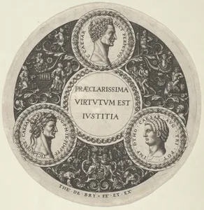 Design for a Dish with Portraits of the Roman Emperors Caesar, Claudius, and Otho