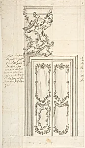 Design for a Door and Stucco Overdoor Decorations