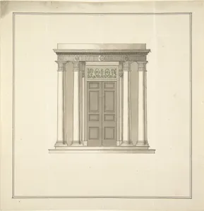 Design for a Doorway with a Portico in the Classical Style