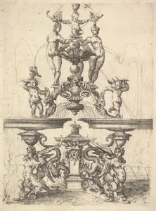 Design for a Fountain, Plate 119 from Dietterlin's Architectura