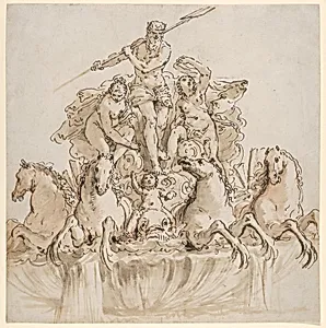 Design for a Fountain with Neptune in his Chariot