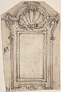 Design for a Frame Decorated with a Shell Motif
