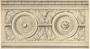 Design for a Frieze, Ornamented with Lion's Head Paterae