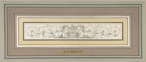 Design for a Frieze with a Censer, Sphinxes and Acanthus Scrolls