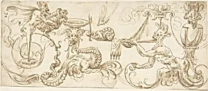 Design for a Frieze with Grotesques by Andrés de Melgar