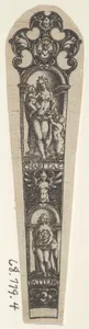 Design for a Knife Handle with Personifications of Charity and Patience