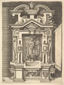Design for a Lavabo, Plate 85 from Dietterlin's Architectura