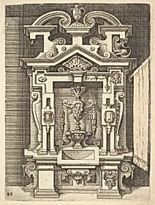 Design for a Lavabo, Plate 85 from Dietterlin's Architectura by Wendel Dietterlin, the Elder