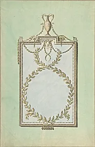 Design for a Mirror Surmounted by a Vase