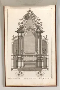 Design for a Monumental Altar, Plate k from 'Unterschiedliche Neu Inventierte Altäre mit darzu gehörigen Profillen u. Grundrißen.'