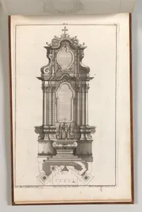 Design for a Monumental Altar, Plate m from 'Unterschiedliche Neu Inventierte Altäre mit darzu gehörigen Profillen u. Grundrißen.'