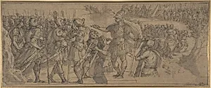 Design for a Narrative Frieze: A Commander Addressing His Troops by Alessandro Allori