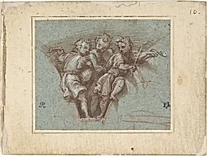 Design for a Pendentive: Youthful Musicians with Stringed Instruments by Pomponio Amalteo
