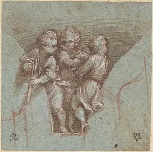 Design for a Pendentive: Youthful Musicians with Wind Instruments