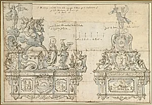 Design for a Processional Float by Anonymous, Italian, Roman-Bolognese, 17th century