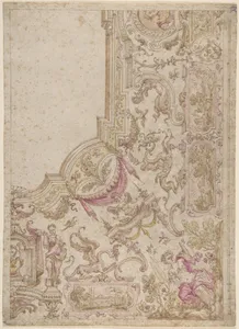 Design for a Quarter of a Ceiling with Grotesque Decorations