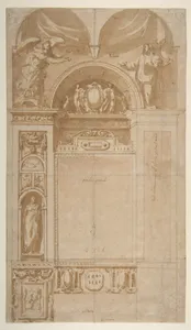 Design for a Reredos or Frame and Setting for an Altar Painting