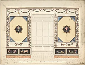 Design for a Room in the Etruscan or Pompeian style (Elevation) by C. G. Hawkhurst