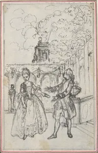 Design for a Scene in de Laujon's "L'Amoureux de quinze ans, ou la Double-Fête..."