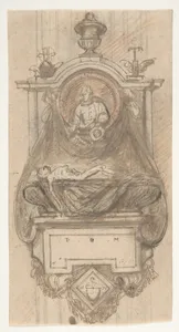 Design for a sepulchral monument with a portrait bust