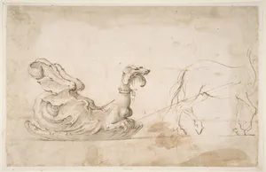 Design for A Sleigh in the Form of a Griffin, Drawn by a Horse.
