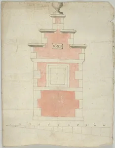 Design for a Small Tower or Stepped Gable, dated 1683