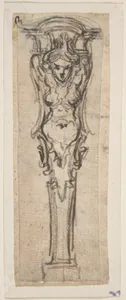 Design for a Term shaped like a Winged Female Figure