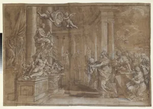 Design for a Thesis Print with an Allegory of Knowledge and Portrait of Cardinal Antonio Barberini the Younger (1607–1671)