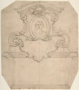 Design for a Tomb of Epitaph (recto); An Unfinished Variation of a Tomb or Epitaph (verso)