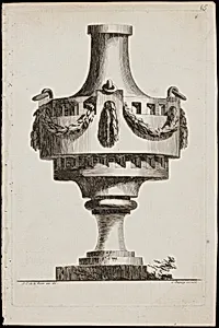 Design for a vase decorated with garlands
