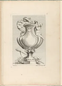 Design for a vase with a faun and a nymph, from Livre de Vases (Book of Vases), plate 10