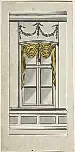 Design for a Window with Yellow Drapery