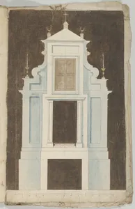Design for an Altar or Wall Tomb in a Blue-Gray Stone