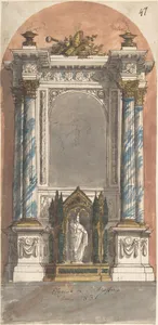 Design for an Altar with a Statue of the Virgin and Child.