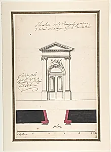 Design for an Elevation of a Gateway, Abbey at Rebais (Seine et Marne) by Claude Louis D'Aviler